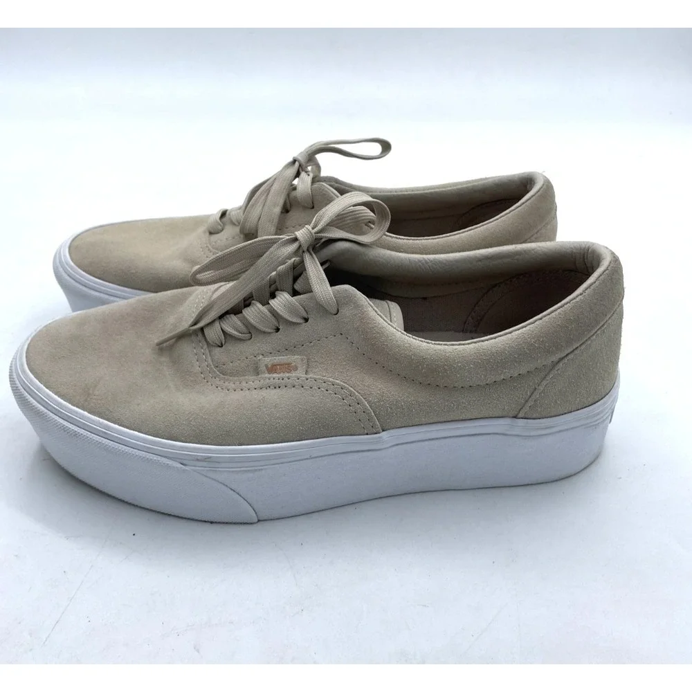 VANS Old Skool Off The Wall Unisex Platform‎ Sneakers Sz W10 /M 8.5 Beige| Tan